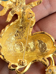 I Am Edgar Berebi my dolphin of the fountain broach Pin Vintage 24k gplate