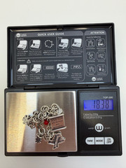 James Avery Sterling silver Charm bracelet with 6 Charms 7.5 Inch. 18+ Grams.