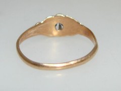 ANTIQUE ART NOUVEAU 10K ROSE GOLD ROSE CUT DIAMOND BABY RING! RARE SETTING…