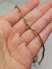 Vintage Avon Scalloped Casual Gold Tone Curved Bar Link Necklace