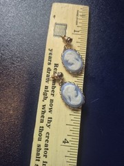 Vintage Lot Of Cameos. Earrings, 2 Lockets, Pendent. Great Condition