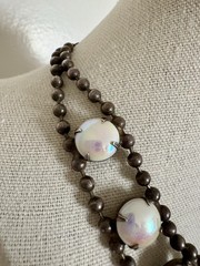 Vintage De Luxe NYC A’Dam Opalescent Glass Carbochon Choker Necklace Indie