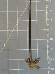 Copper Tone OOAK Vintage Key Pendant & Fairy Charm and Key Necklace Long Chain