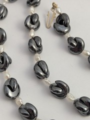Vtg Handmade Necklace Lot Hematite Pearl Carnelian Garnet Beads Gold Filled