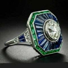 4.75Ct Art Deco Style Lab Created Diamond Anniversary 14k White Gold Finish Ring