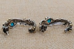 Rare Echo of the Dreamer Sterling Silver Bronze Turquoise Citrine Hoop Earrings