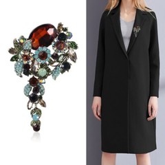 Luxury Rhinestone Brooch Fashion Crystal Pendant Corsage Accessories Brooch