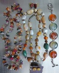 Estate find Vintage Modern Semi-precious stone set– Necklaces Earrings Bracelet