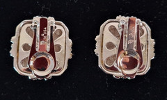 Vintage TJ CZ Clip-on Earrings Silver & Gold Tone 1980s High End Any Occasion