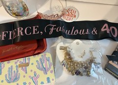 Birthday Fabulous 40 Birthday, Costume Jewelry, Cup, Notebook And Wallet Lot
