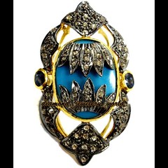 Gorgeous 1.85ctw Rose Cut Diamond Gemstone Studded Silver Victorian Ring Jewelry