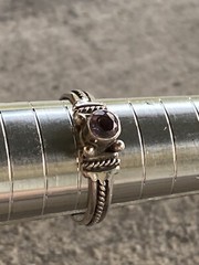 925 Sterling Silver Ring Amethyst Vintage Women Size 6.5