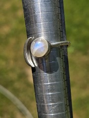 Vintage Moonstone Moon Bypass Ring Sterling Silver 925 Size 9.5 Celestial