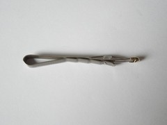 Tie Clip Stainless Steel & 585 Gold Vintage 5.1 g/7.2 x 0.7 cm