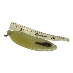 Vintage Jadeite Feather Pendant Carved Leaf Green Jade Lucky Charm