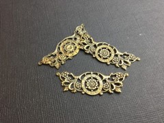 13333 Brass Oxidized Floral Victorian Filigree Brass Jewelry Finding