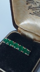 Vintage 1990-s 14 Ct Rolled Gold Emerald Ring Size UK P US 7 1/2 – Hallmarked!