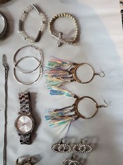 Huge Modern Costume Jewelry Lot 40+ Items Watch Necklace Earrings Trendy Bling