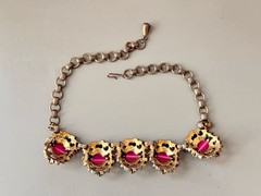 Vintage SELRO SELINI Baroque Necklace, Bracelet & Earring Set, Pink Moon Glow