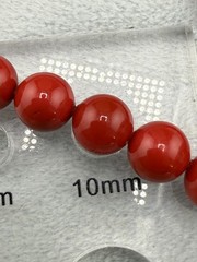 Vintage Gold Filled Red Glass Beaded Necklace 36″