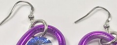 JEFF LIEB VINTAGE MULTICOLOR DANGLE SWIRL CRYSTAL EARRINGS (C954A)