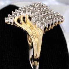 10k Yellow gold ring 1.00ct natural not enhanced diamond 4.8gr size:7.5 N1033E