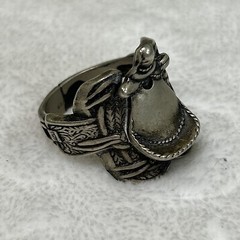 Vintage Nickel Silver Saddle Cowboy Ring Size 12 Benefits Charity Free Ship