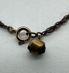 Vintage Antique Bohemian Czech Glass Or Garnet Pendant Necklace 17” Lovely!