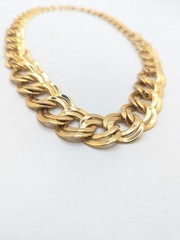 Vintage Gold Chain Choker Necklace Collar 1980s 1990s Chunky Statement Costume