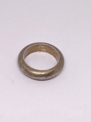 Vintage Sterling Silver 925 Wide Domed Band Ring Textured Unisex Statement Ring