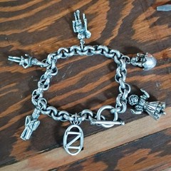 Vintage J.J. Jonette Sterling Silver 3D Nursery Rhyme Novelty Charm Bracelet 66g
