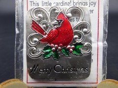 Warm Christmas Wishes Holiday 1.5″ Cardinal Zinc Pocket Charm w/ Story Card