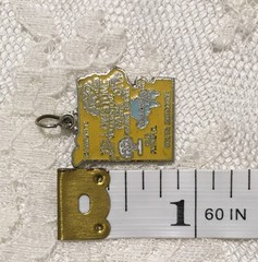 Vintage Yellowstone Park Charm Enameled Souvenir Wyoming Silver Tone