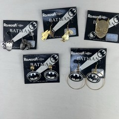 Vtg 1991 Lot Of 5 Batman Returns Cat Women Pin Earrings retro 90s Y2K DC Comics