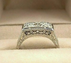 Art Deco Style 2.55Ct Round Cut Lab Created Diamond 925 Silver Anniversary Ring