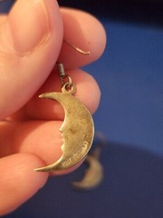 Sterling Silver Moon Dangle Earrings