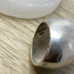 Large Domed Knuckle Ring Sterling Silver Made In Mexico Size 5.5