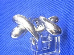 X05 Sculpture Double Criss Cross Modernist 925 Sterling Silver Ring 8g Size 8.5