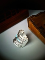 925 Silver Plated Zinc Alloy Material Wide Vintage Size 8 Ring