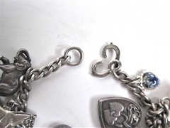 Sterling Silver Charm Bracelet Antique- Lil’ Eightball + 11 Other S/S Charms
