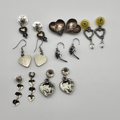Fabulous Heart earrings Lot Collection Pierced stud dangle Anniversary Love