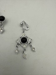 1973 SARAH COVENTRY Operetta Rhinestone Silver-Tone Diamond Brooch & Earrings