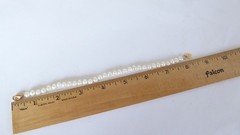 14K GE JCLIND White Pearl Bracelet 8″ long Womens 6mm Pearls Very Good Condition