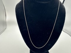 2.15g Vintage Sterling Silver 925 Box Chain Necklace 21 in M