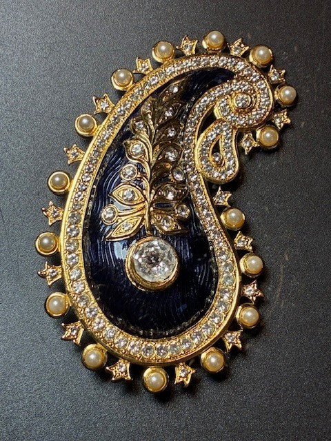Edgar Berebi, Blue Enamel, Rhinestone Brooch, Limited Ed. Signed