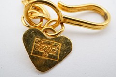 Vintage Lunch At The Ritz Necklace Gold Tone Kitty Cat Charm Rhinestone 22″