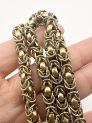 Vintage 12k Gold Filled 6mm Byzantine Chain Necklace 23” Chunky Heavy