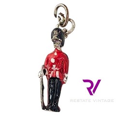 Vintage British Queen’s Guard Multicolor Enamel Collectible Charm Pendant