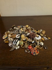 Vintage Lot Of Unmatched Single Earrings Post And Clip On