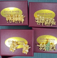 I Am Edgar Berebi All 4 Vintage All In A row Angels 3 Pins 1 Pair Earring